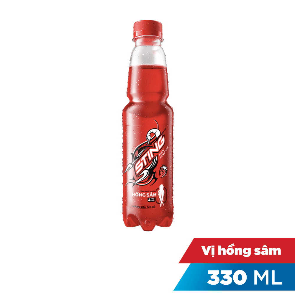 Nước tăng lực Sting hương dâu tây đỏ chai 330ml chính hãng Sting