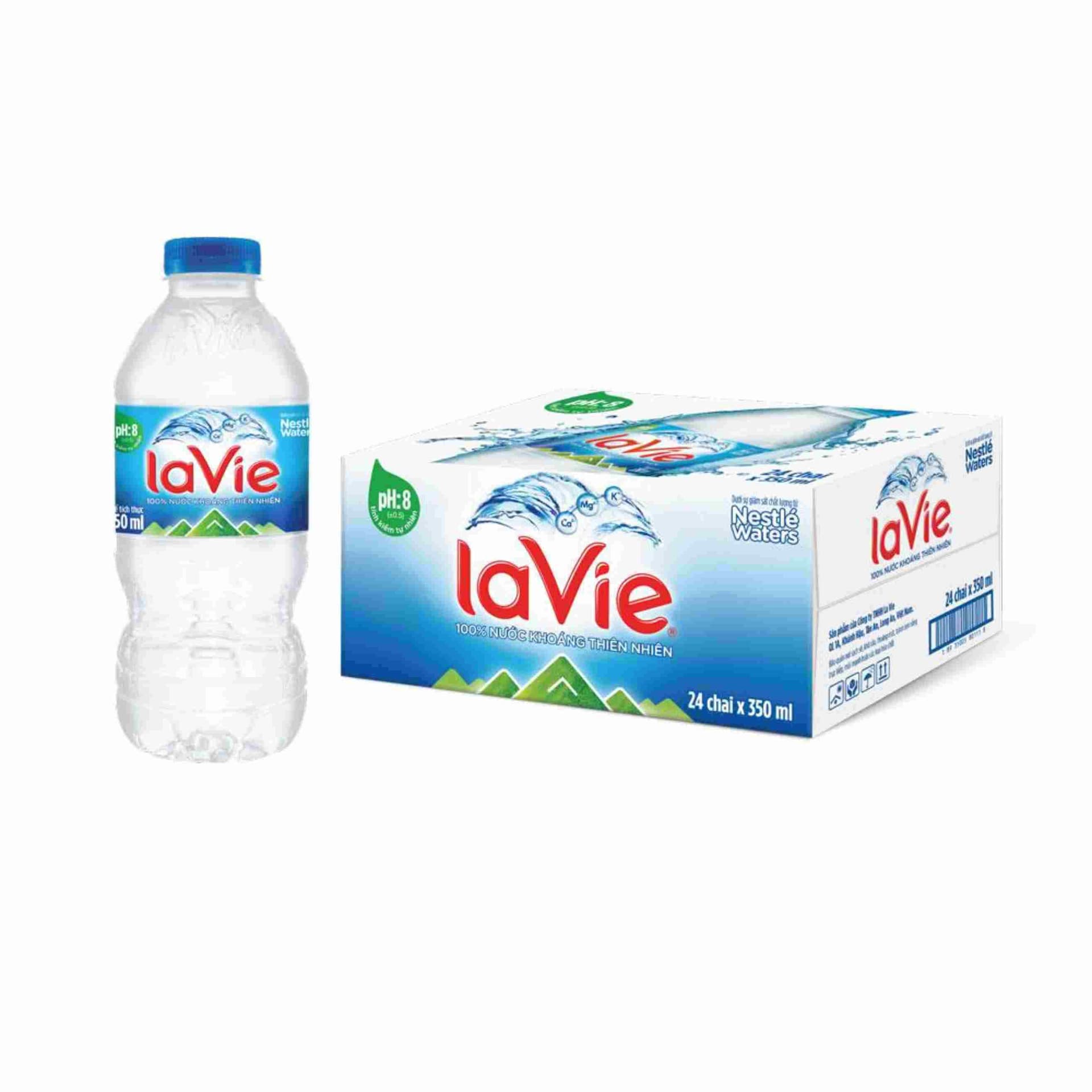 Nước khoáng thiên nhiên La Vie thùng 24 chai x 350ml chính hãng La Vie