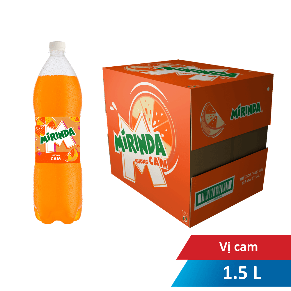 Thùng 12 chai Mirinda Nước ngọt chai 1.5L/1.75L chính hãng Mirinda