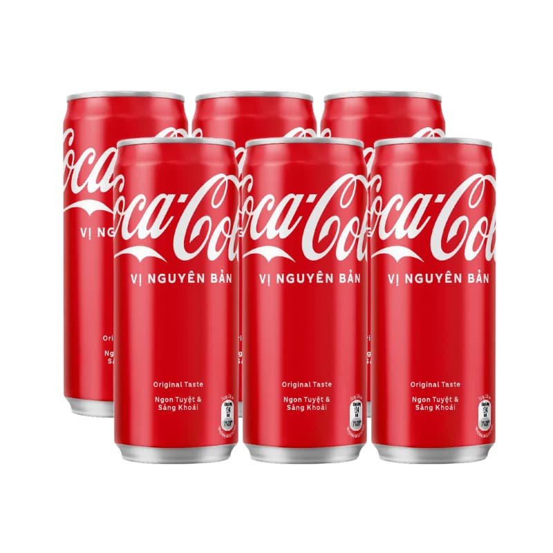 Lốc 6 lon nước giải khát Coca-Cola 320ml chính hãng Coca-Cola