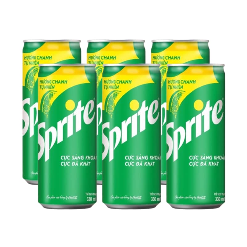 Lốc 6 chai Sprite Nước giải khát 330/320ml chính hãng Sprite
