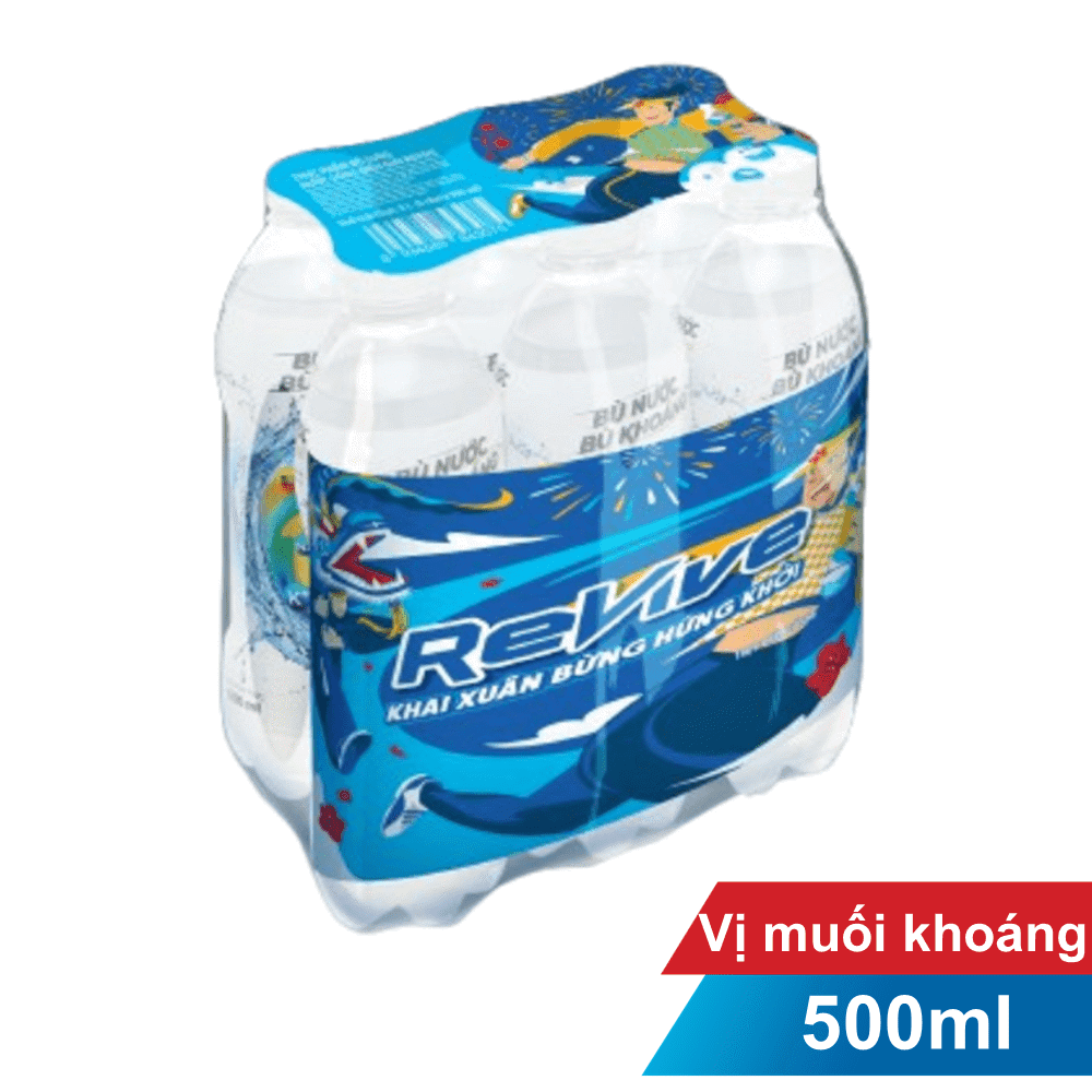 Lốc 6 chai nước uống Isotonic 7 Up Revive 500ml chính hãng 7Up