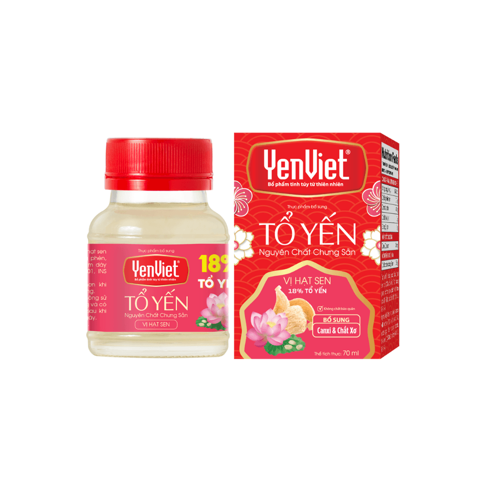 Tổ yến nguyên chất chưng sẵn vị hạt sen Yến Việt lọ 65ml chính hãng YẾN VIỆT