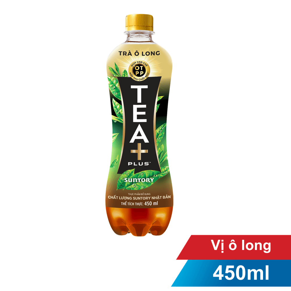 Trà Ô long Tea + Plus chai 455ml chính hãng Tea+