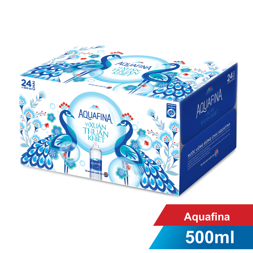 Thùng 24 chai nước khoáng thiên nhiên Aquafina chai 500ml chính hãng Aquafina