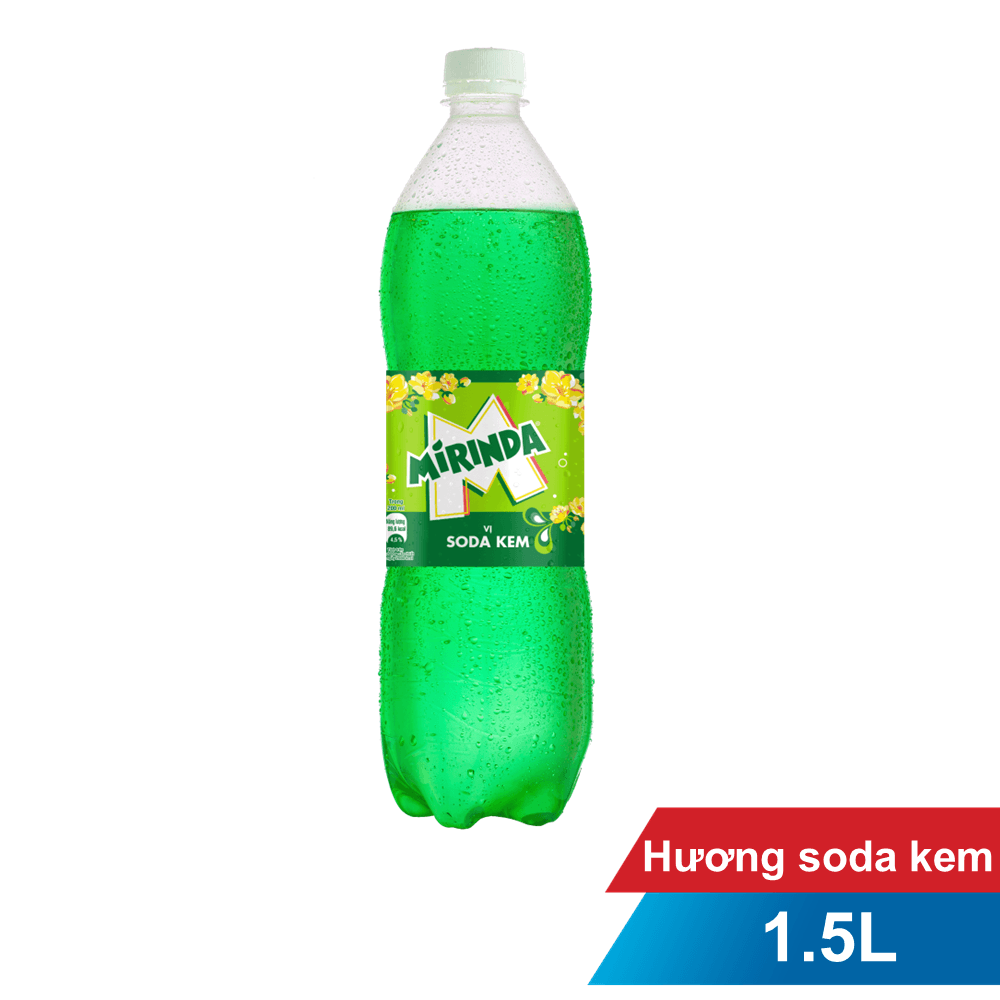 Nước giải khát có ga Mirinda vị soda kem chai 1.5L chính hãng Mirinda