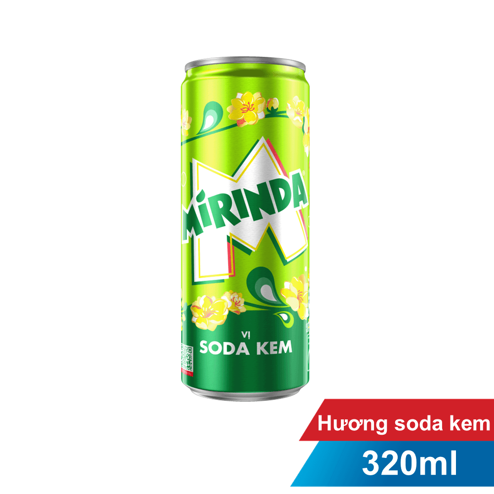 Nước Mirinda ngọt soda kem lon 330ml chính hãng Mirinda