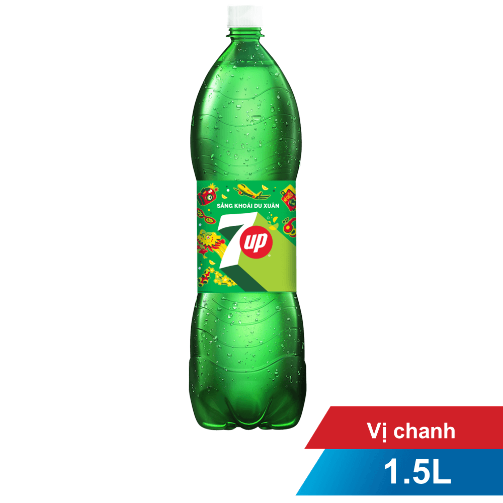 Nước giải khát có ga 7 Up chai 1.5L chính hãng 7Up