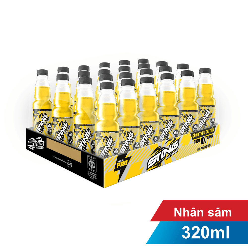 Thùng 24 chai nước tăng lực nhân sâm Sting 330ml chính hãng Sting